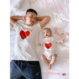 Áo gia đình Familylove – đồ gia đình in hình trái tim chữ Fantasia dễ thương chất cotton 100 co giãn