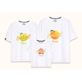 Áo Gia Đình Familylove -mẫu Áo Gia Đình Họa Tiết Trái Cây Sunlight Orange - Pomelo - Peach Chất Liệu Cotton 100% Co Giãn
