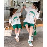 Bộ quần áo gia đình Familylove - set bộ quần áo gia đình họa tiết bạn nhỏ đáng yêu chất liệu cotton 100% co giãn