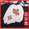 Áo Sweater Gia đình Familylove - Áo Sweater gia đình thu đông hình chú gấu đáng yêu Bear Chất Cotton 100% Cao Cấp