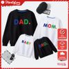Áo Sweater Gia Đình Familylove - Mẫu Áo Gia Đình In Chữ Sắc Màu Basic Dad,mom,baby,bro,sis  Chất Nỉ Da Cá Cotton 100%