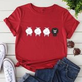 Áo thun phông nam nữ form rộng Familylove - Mẫu áo Unisex 3 chú Cừu Trắng và Cừu Đen chất Cotton 100% cao cấp