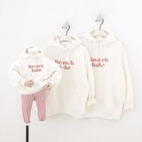 Áo Hoodie Gia Đình Familylove - Áo Hoodie Nón/túi Brunch Babe Dễ Thương Chất Liệu Nỉ Da Cá Cao Cấp
