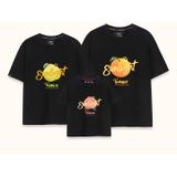 Áo Gia Đình Familylove -mẫu Áo Gia Đình Họa Tiết Trái Cây Sunlight Orange - Pomelo - Peach Chất Liệu Cotton 100% Co Giãn
