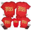 Áo gia đình Familylove - Set Áo gia đình Tết 2023 - Hello 2023 chất liệu cotton 100% cao cấp