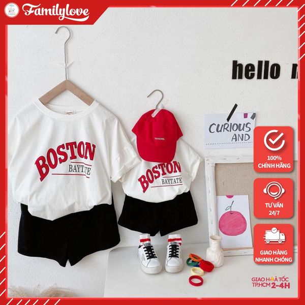 Áo gia đình Familylove - Mẫu Áo gia đình chữ BOSTON