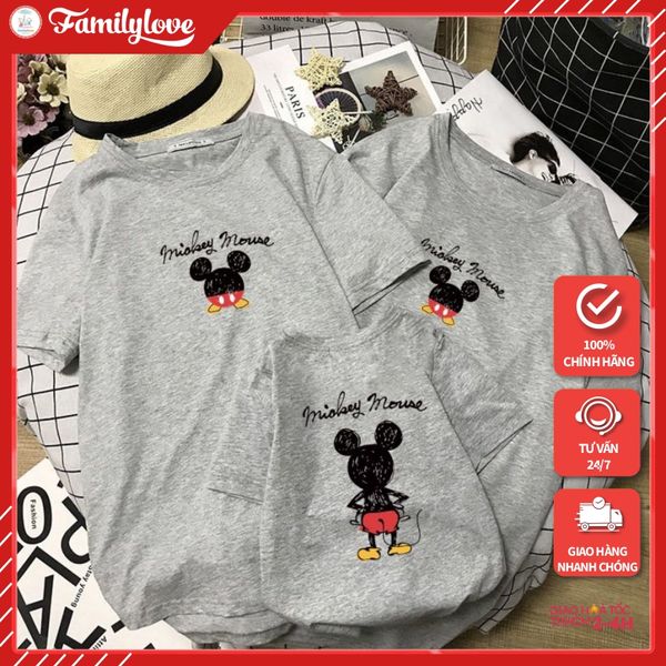 Áo gia đình Familylove - Mẫu Áo gia đình Mickey Mouse in 2 mặt đẹp