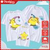 Áo gia đình Familylove-Mẫu Đồng phục gia đình Họa Tiết Mặt Trời,Mặt Trăng,Ngôi Sao Hopp chất liệu cotton 100% co giãn