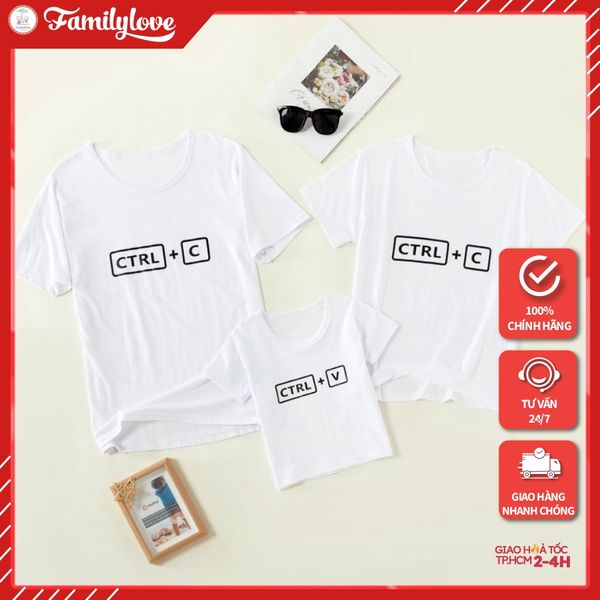 Áo Gia Đình Familylove - Mẫu Áo Gia Đình Nút Ctrl + C / Ctrl + V