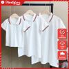 Áo Gia Đình Có Cổ Familylove - Đồng Phục Gia Đình Polo Đơn Giản Cổ Phối Sọc Viền Đỏ Xanh Chất Da Cá Cao Cấp