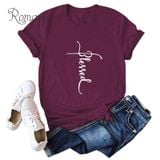 Áo thun phông nam nữ form rộng Familylove - Mẫu áo Unisex Chữ Blessed cách điệu chất Cotton 100% cao cấp
