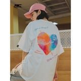 Áo Thun Nữ Tay Lỡ Phông Form Rộng Dáng Unisex - Mẫu Trái Tim Sắc Màu