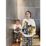 Set Đôi Mùa Đông Mẹ bé Familylove - Mẫu Đồ Cho Gia đình Sweater Dài Tay Nhân Vật hoạt hình Chất Nỉ Da Cá Cotton 100%