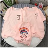Áo gia đình Familylove - Mẫu Đồng phục gia đình Họa Tiết Chú Gấu Đáng Yêu Brunch chất liệu cotton 100% co giãn