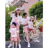 Bộ Quần Áo Gia Đình Familylove - Set Bộ Áo Quần Cho Gia Đình Gấu Bear Hồng Cuccu Dễ Thương Chất Liệu Cotton 100% Co Giãn