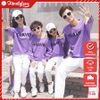 Áo Sweater Gia Đình Familylove - Mẫu Áo Sweater Family Sắc Tím Nhẹ Nhàng Travel Chất Nỉ Da Cá Cotton 100%-purple