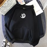 Áo Hoodie Nữ form rộng Cotton Nỉ da cá (Kèm hình thật chất áo có Logo Thương hiệu) Chú mèo và Mặt trăng
