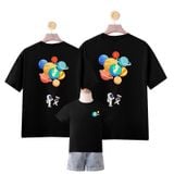 Áo gia đình Familylove - đồ gia đình họa tiết phi hành gia và các hành tinh chất liệu cotton 100% co giãn cao cấp