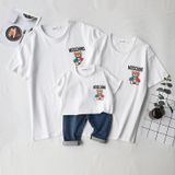 Áo gia đình Familylove -Áo gia đình In Họa Tiết Chú Gấu Đáng Yêu MOSCHINO chất liệu cotton 100% co giãn