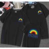 Áo Gia Đình Familylove - Mẫu Đồng Phục Gia Đình Họa Tiết Cầu Vồng Noha Chất Liệu Cotton 100% Co Giãn-2 Màu Trắng/đen