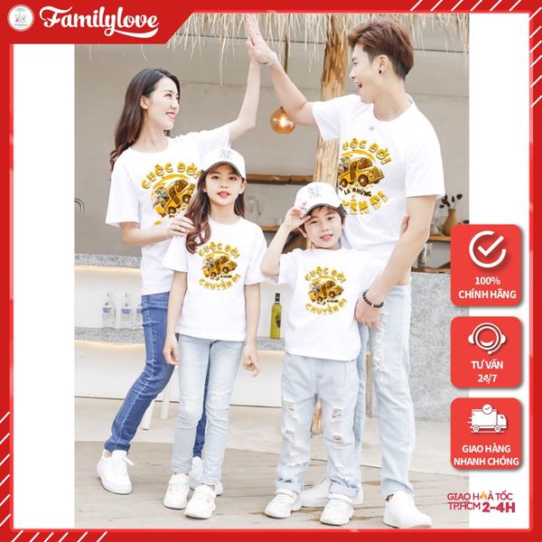 Áo gia đình Familylove - Mẫu Áo gia đình Cuộc đời là những chuyến đi
