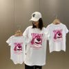 Áo gia đình Familylove - đồ gia đình họa tiết chú gấu dâu đáng yêu VRFIRST chất liệu cotton 100%