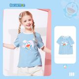 Áo thun bé gái Familylove - Áo phông trẻ em họa tiết Doraemon cực đáng yêu chất liệu cotton 100% thoáng mát
