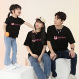 Áo gia đình Familylove - đồ gia đình họa tiết chú gấu dâu Strawberry đáng yêu chất liệu cotton 100%