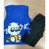 Bộ quần áo bé trai Familylove - Set quần áo ba lỗ bé trai chú gấu dễ thương chất cotton 100% mềm mịn thoáng mát