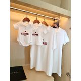 Áo gia đình cổ trụ Familylove - Đồng phục gia đình polo họa tiết chữ ETERNAL chất Da Cá cao cấp siêu mềm mịn