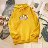 Áo Hoodie Nữ form rộng Cotton Nỉ da cá (Kèm hình thật chất áo có Logo Thương hiệu) Chú chó nhỏ đang ngủ