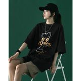 Áo thun tay lỡ Unisex Familylove - Áo phông nam nữ họa tiết Gấu NO IDEA trẻ trung chất liệu cotton 100%