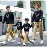 Áo Sweater Gia đình Familylove - Mẫu Áo Gia đình Sweater Dài Tay Mặt cười Gia đình vui vẻ Chất Nỉ Da Cá Cotton 100%
