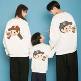 Áo sweater gia đình Familylove - Áo Sweater họa tiết gia đình Chibi Milktea đáng yêu chất liệu nỉ da cá cao cấp
