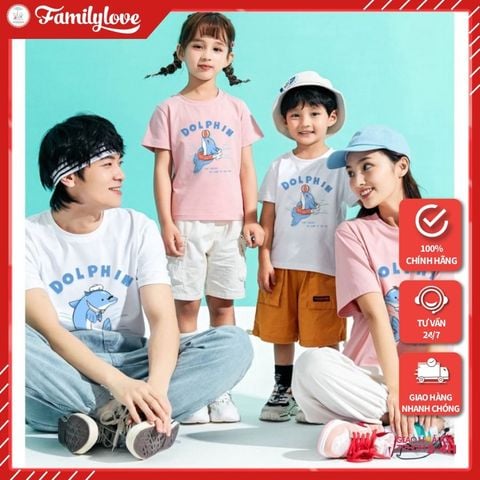 Áo Gia Đình Cá Heo Dophin Siêu Dễ Thương - Cotton 100%  (CÓ HÌNH+VIDEO + LOGO THƯƠNG HIỆU)