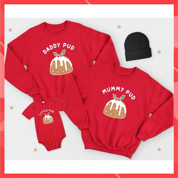 Áo Gia đình Dài Tay Familylove - Mẫu Áo Gia đình Sweater Dài Tay PUD Family Chất Nỉ Da Cá Cotton 100%