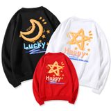 Áo Sweater Gia Đình Familylove - Mẫu Áo Gia Đình In Hình Moon Lucky & Star Happy Xinh Xắn Chất Nỉ Da Cá Cotton 100%