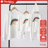 Áo Sweater Gia Đình Familylove- Mẫu Áo Gia Đình Họa Tiết Cầu Vồng After The Storm Came A Calm  Chất Nỉ Da Cá Cotton 100%