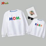 Áo Sweater Gia Đình Familylove - Mẫu Áo Gia Đình In Chữ Sắc Màu Basic Dad,mom,baby,bro,sis  Chất Nỉ Da Cá Cotton 100%