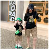 Áo gia đình Familylove - Mẫu Áo Quần cho gia đình Gấu Bear cực dễ thương chất liệu cotton 100% co giãn