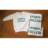 Áo Hoodie Gia Đình Familylove - Áo Hoodie Chữ CHARM'S COLLEGE Thương Chất Liệu Nỉ Da Cá Cao Cấp