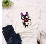 Áo thun phông nam nữ form rộng Familylove - Mẫu áo Unisex nam nữ Chú Mèo trong ly dễ thương Cotton 100% cao cấp