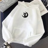 Áo Hoodie Nữ form rộng Cotton Nỉ da cá (Kèm hình thật chất áo có Logo Thương hiệu) Chú mèo và Mặt trăng