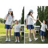 Đồ gia đình Familylove - Áo gia đình 3, 4 người hoạt tiết chibi Dad Mom Boy Girl dễ thương, cotton 100 co giãn 4 chiều
