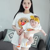 Áo gia đình Familylove - đồ gia đình mặt cười MINANO màu trắng chất liệu cotton 100% mát