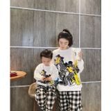 Set Đôi Mùa Đông Mẹ bé Familylove - Mẫu Đồ Cho Gia đình Sweater Dài Tay Nhân Vật hoạt hình Chất Nỉ Da Cá Cotton 100%