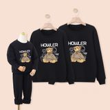 Áo Sweater Gia Đình Familylove - Mẫu Áo Gia Đình Sweater Họa Tiết Gấu Đáng Yêu Howler Chất Nỉ Da Cá Cotton 100%