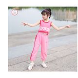 Bộ quần áo bé gái Familylove - Set áo croptop quần jogger bé gái ENDOKIDS đáng yêu năng động chất liệu cotton 100% co gi