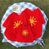 Áo gia đình Familylove - đồ gia đình họa tiết Mặt trời  chất liệu cotton 100%