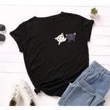 Áo thun phông nam nữ form rộng Familylove - Mẫu áo Unisex 2 chú Mèo trong Họa Tiết Túi chất Cotton 100% cao cấp